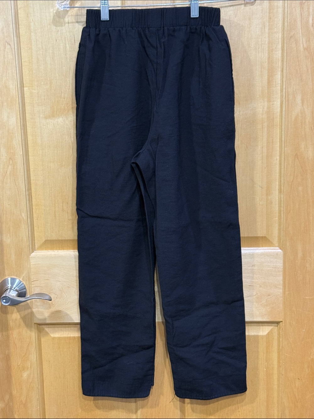 Dazy Black Elastic-Waist linenCasual Bottoms